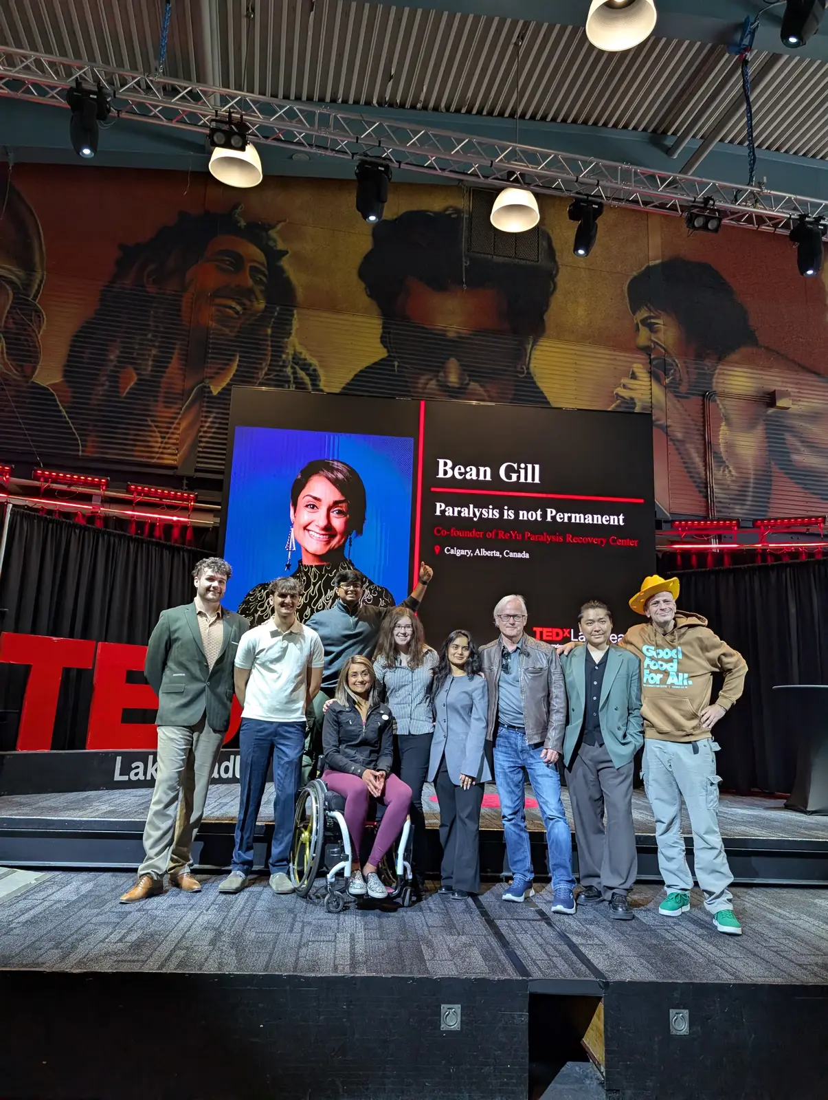 The 2026 speakers and organizers together on the TEDxLakeheadU stage